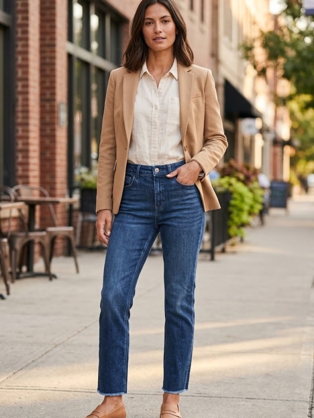 Vineyard Vines Mid-Rise Straight Leg Jeans in Dark Blue